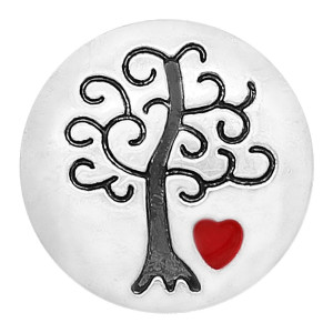20MM love Wisdom Tree snap Silver Plated  enamel of love charms KC8165 snaps jewerly
