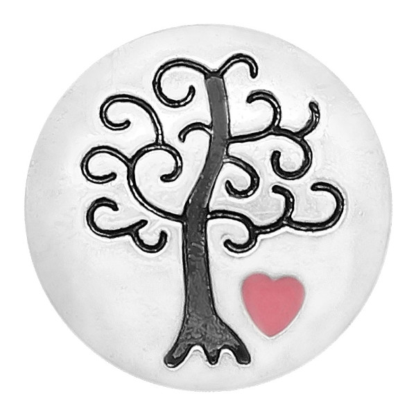 20MM love Wisdom Tree snap Silver Plated  enamel of love charms KC8164 snaps jewerly