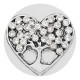 20MM Love snap Silver Plated With White rhinestones charms KC8174 snaps jewerly