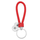 PU Red leather Key chain button fit snaps chunks KC1226 Snaps Jewelry