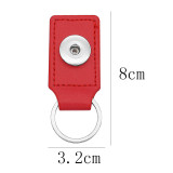 PU Red leather Key chain button fit snaps chunks KC1225 Snaps Jewelry