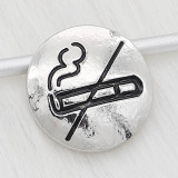 20MM No smoking snap Silver Plated charms KC8176 snaps jewerly