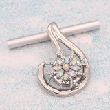 20MM design snap Silver Plated With  White  rhinestones charms KC9347 snaps jewerly