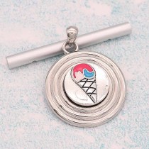 20MM Ice cream snap Silver Plated With Enamel  KC8180 snaps jewerly