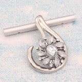 20MM design snap Silver Plated With white rhinestones charms KC9331 snaps jewerly