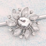 20MM design snap Silver Plated With white rhinestones charms KC9331 snaps jewerly