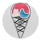 20MM Ice cream snap Silver Plated With Enamel  KC8180 snaps jewerly