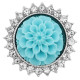 20MM Flowers snap silver Plated Cyan resin KC9236 charms snaps jewelry