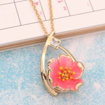 20MM snap gold Plated  Flowers with Pink enamel KC8204 snaps jewerly