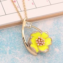 20MM snap gold Plated  Flowers with yellow enamel KC8203 snaps jewerly