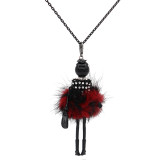 Fashion Villus doll alloy necklace 70cm with rhinestones