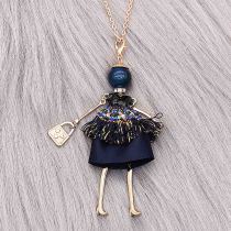 Fashion doll alloy necklace 70cm with rhinestones