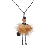 Fashion Villus doll alloy necklace 70cm with rhinestones