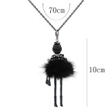 Fashion Villus doll alloy necklace 70cm with rhinestones