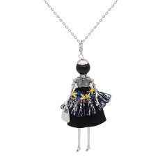Fashion doll alloy necklace 70cm with rhinestones