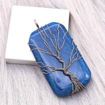 Natural stone-agate Tree of life copper Pendant of necklace 