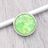 12MM snap Silver Plated With green Shell charms KS7159-S snaps jewerly