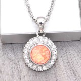 12MM snap Silver Plated With orange Shell charms KS7164-S snaps jewerly