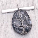 Natural stone-agate Tree of life copper Pendant of necklace night Dark Forest