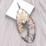 Natural stone-agate Tree of life copper Pendant of necklace（without chain) fashion style jewelry