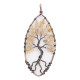 Natural stone-agate Tree of life copper Pendant of necklace（without chain) fashion style jewelry