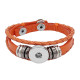 Leather Snap Bracelet orange  KC0524  fit 1 buttons 20mm snaps chunks