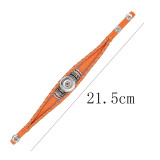 Leather Snap Bracelet orange  KC0524  fit 1 buttons 20mm snaps chunks
