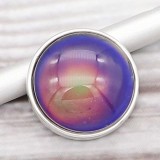 Heat Discoloration 20mm snap glass charms 7 color Multicolor