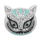 20MM cat snap Silver Plated with Cyan Rhinestone and Enamel charms KC9360 snaps jewerly