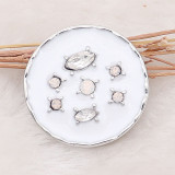 20MM design snap Silver Plated With white Rhinestone and enamel KC8216 snaps jewerly