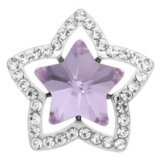 20MM star snap Silver Plated with purple Rhinestone charms KC9384 snaps jewerly