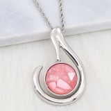 20MM snap Silver Plated With pink Shell charms KC2206 snaps jewerly