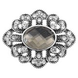 20MM design snap Silver Plated with gray  Rhinestone charms KC9372 snaps jewerly