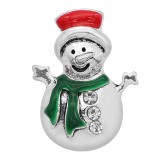 20MM Christmas snap Silver Plated with Enamel charms KC9351 snaps jewerly