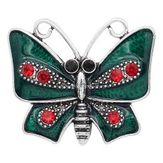 20MM Butterfly snap Silver Plated with Rhinestone and Enamel charms KC9353 snaps jewerly
