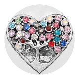 20MM Tree of life snap Silver Plated With Multicolor colorful Rhinestone KC8214 snaps jewerly