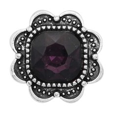 20MM design snap Silver Plated with purple Rhinestone charms KC9380 snaps jewerly