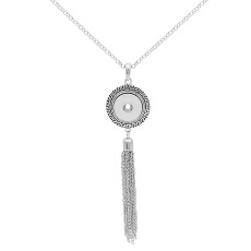 pendant  Necklace with  Tassels 80cm chain KC0488 fit 20MM chunks snaps jewelry
