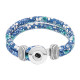 Multicolour blue leather Snap bracelets KC0555 fit 20mm snaps chunks 1 button