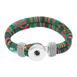 Multicolour cloth Snap bracelets KC0549 fit 20mm snaps chunks 1 button