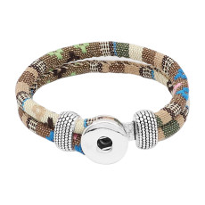Multicolour cloth Snap bracelets KC0553 fit 20mm snaps chunks 1 button