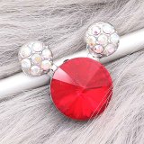 20MM Cartoon snap Silver Plated with red Rhinestone charms KC8225 snaps jewerly