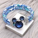 20MM Cartoon snap Silver Plated with Navy Blue Rhinestone charms KC8227 snaps jewerly