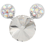20MM Cartoon snap Silver Plated with white Rhinestone charms KC8220 snaps jewerly