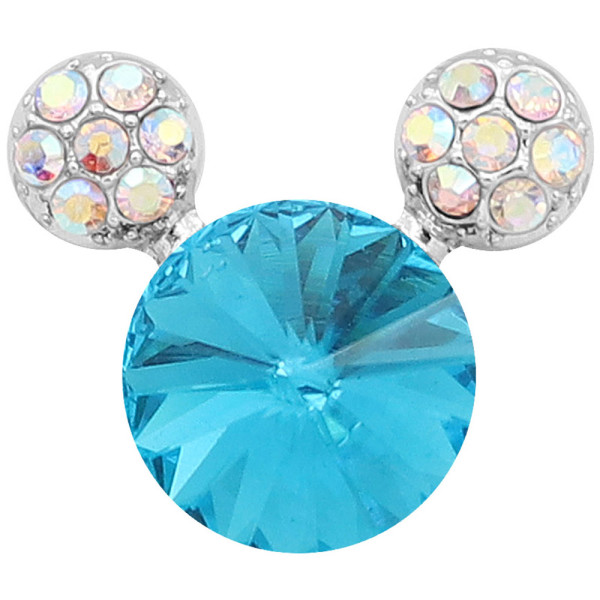 20MM Cartoon snap Silver Plated with blue Rhinestone charms KC8224 snaps jewerly