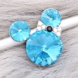 20MM Cartoon snap Silver Plated with blue Rhinestone charms KC8229 snaps jewerly