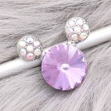 20MM Cartoon snap Silver Plated with purple Rhinestone charms KC8221 snaps jewerly