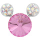20MM Cartoon snap Silver Plated with Pink Rhinestone charms KC8223 snaps jewerly