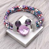20MM Cartoon snap Silver Plated with purple Rhinestone charms KC8230 snaps jewerly