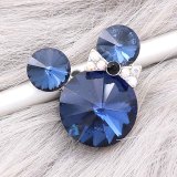 20MM Cartoon snap Silver Plated with Navy Blue Rhinestone charms KC8227 snaps jewerly